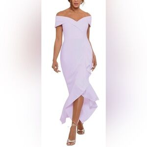 Xscape Lavender Off-Shoulder Dress